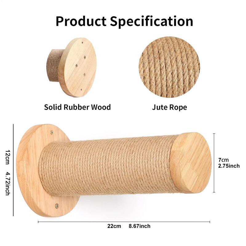 Кошачья лазалка Деревянная когтеточка Устойчивая и безопасная лестница 2X Настенная полка для котят для дома Настенные товары для питомцев Мебель