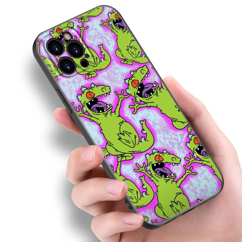 Чехол для телефона с изображением героев мультфильмов R-Rugrats для Apple iPhone 12 13 Mini 11 14 15 Pro Max 7 8 Plus X XR XS SE 2020 2022, черный силиконовый чехол