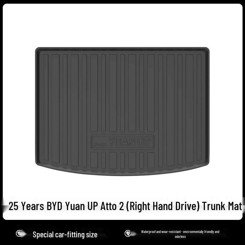 Коврики в салон BYD Yuan UP Atto2 с правым рулем: Водонепроницаемые Экологичные Коврики в Багажник и на Спинки Сидений из ТПЭ для Моделей 25-летней Давности