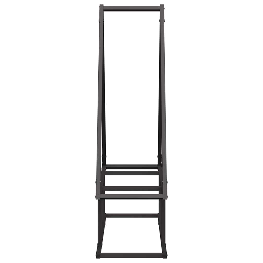 Firewood Rack Black 80 x 25 x 90 cm Cold Rolled Steel