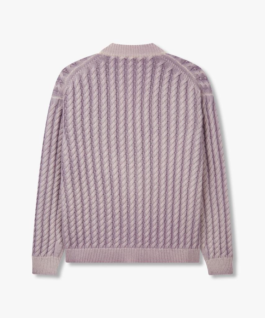 Man On The Boon [Barena] Cable V-Neck Knit Cardigan_Light Purple 4714360103