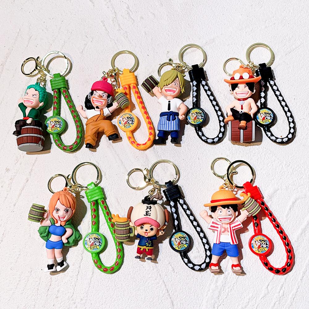 50Styles ONE PIECE Themed Keychain Cute Luffy, Roronoa Zoro, Silicone Toy Doll Key Chain Backpack Decor Small Gifts for Friend