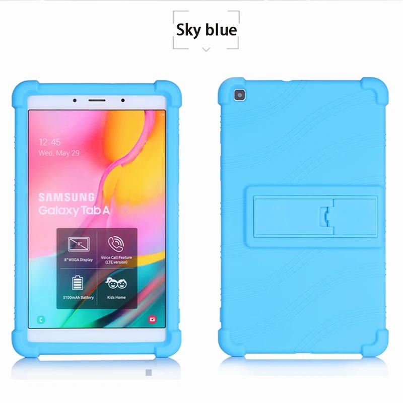 Чехол для Samsung Galaxy Tab A 8.0 2019 SM-T295 SM-T290 Планшета Безопасный Ударопрочный Силиконовый Чехол-подставка