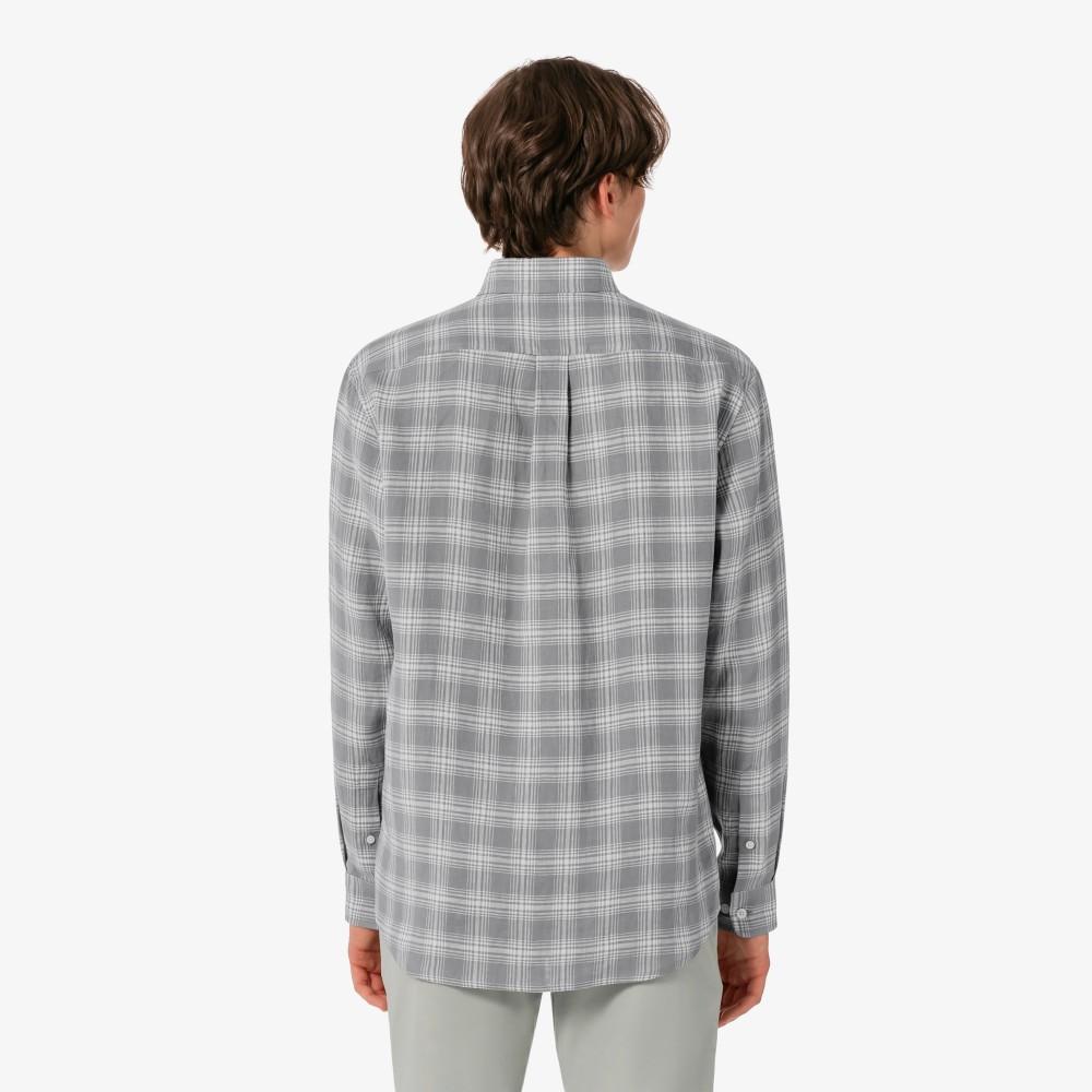 [lacoste] Men's Linen Big Check Shirt CH739E-56G5HI