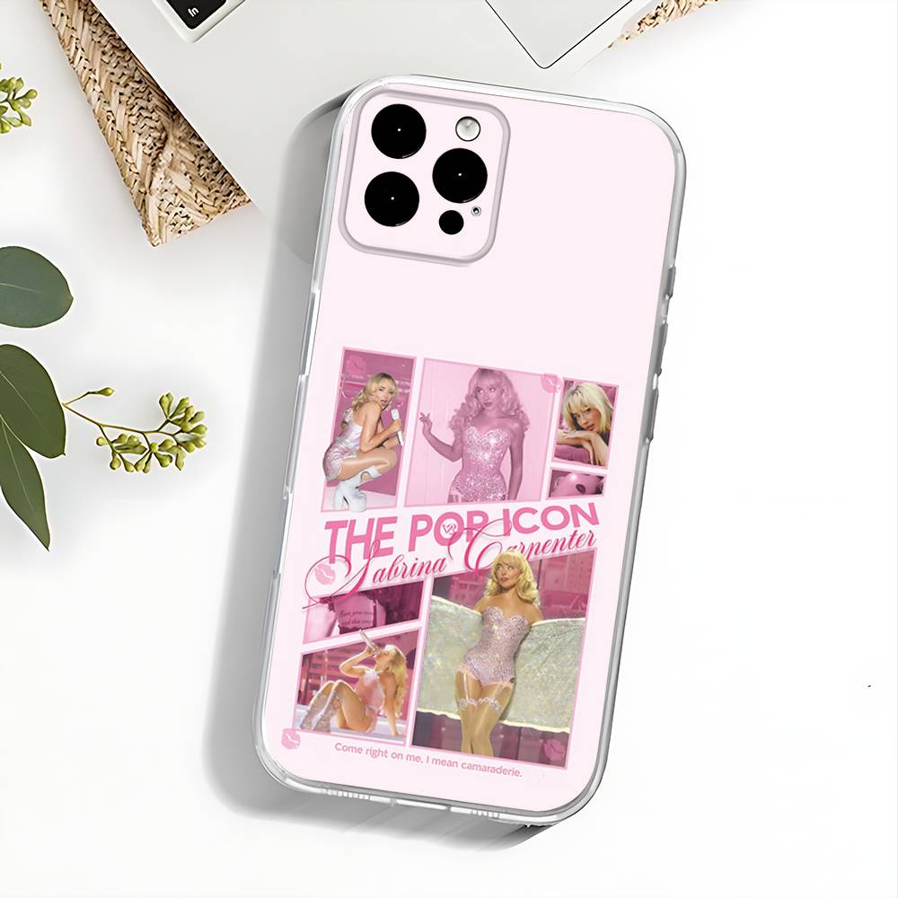 Чехол для телефона Singer S-Sabrina Carpenter Для iPhone 17,16,15,14,13,12,11 Pro,Max,Plus,X,XS,XR,SE4,E Mini Прозрачный Мягкий Чехол
