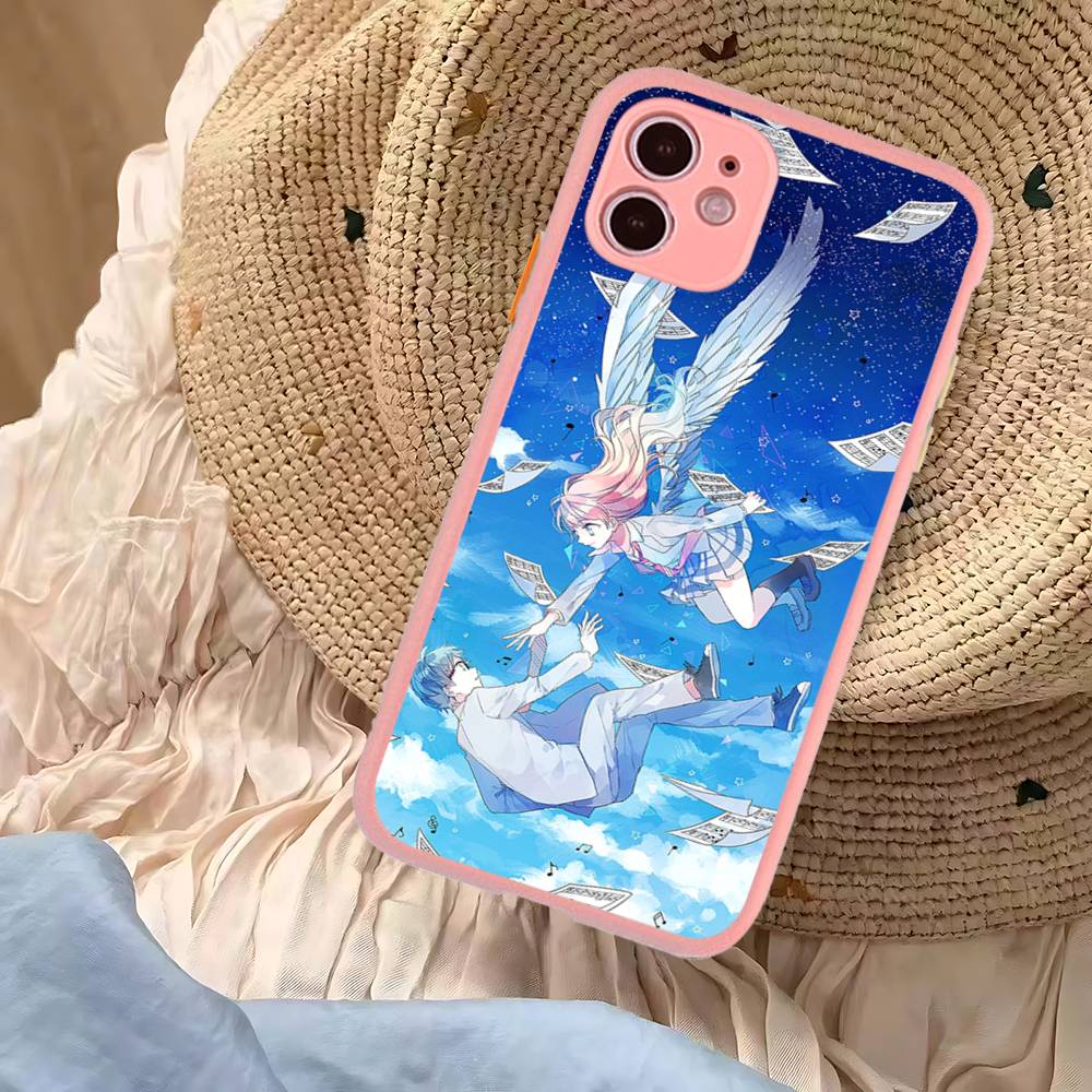 Амин Y-Твоя апрельская ложь Матовый прозрачный чехол для телефона для iPhone Case 16 15 14 13 12 11 Pro Max X XS Max Plus