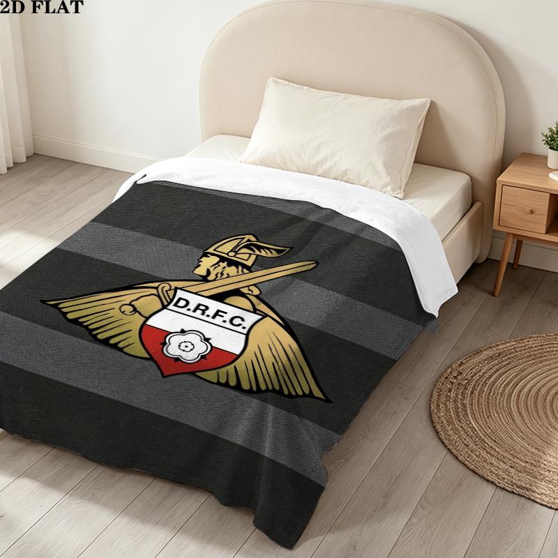 Doncaster Rovers FC Print Flannel Blanket, High quality Comfortable for All Seasons, Home Decor, Warmth and Comfort, Perfect for Christmas Gifts