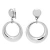 [Q5089] - 'Cleopatra' Silver Steel Designer Earrings - 50x35 Mm