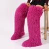 European and American high imitation beach wool snow boots knee boots thigh high fur boots autumn and winter imitation fur boots