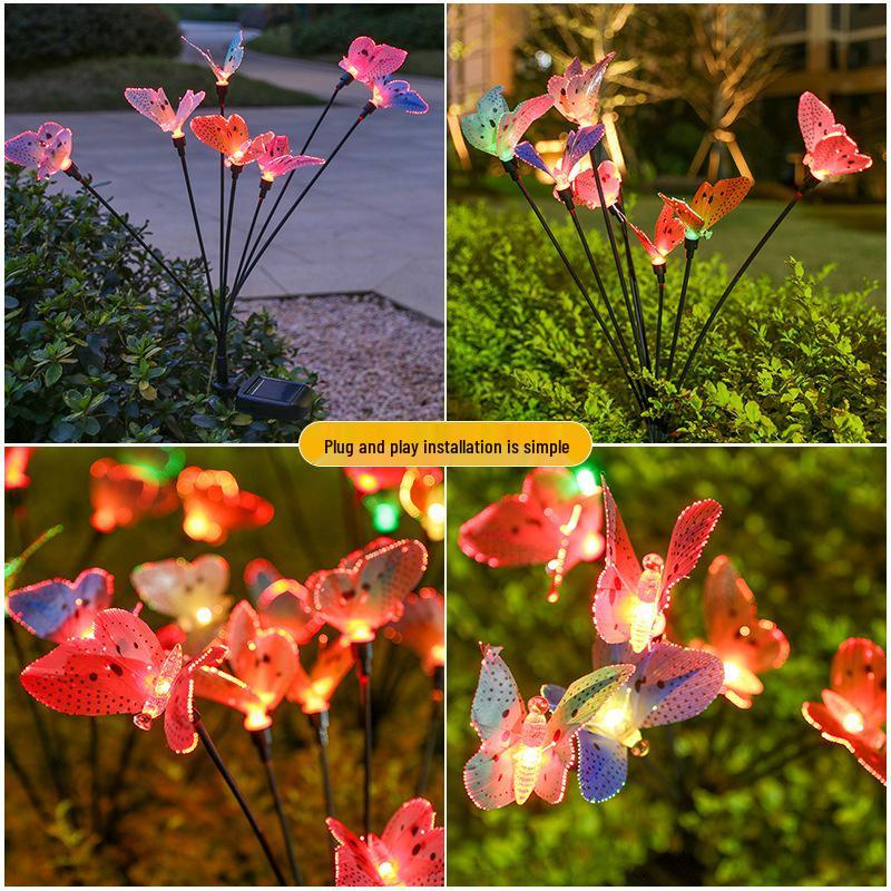 Solar-Powered Waterproof Fiber Optic Butterfly Garden Light for Outdoor Use