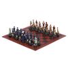 Role Theme Chess Set - Resin Material And Hand-Painted With Embossed Leather Chess Board - 32 Pieces - Ideal Gift Board Game