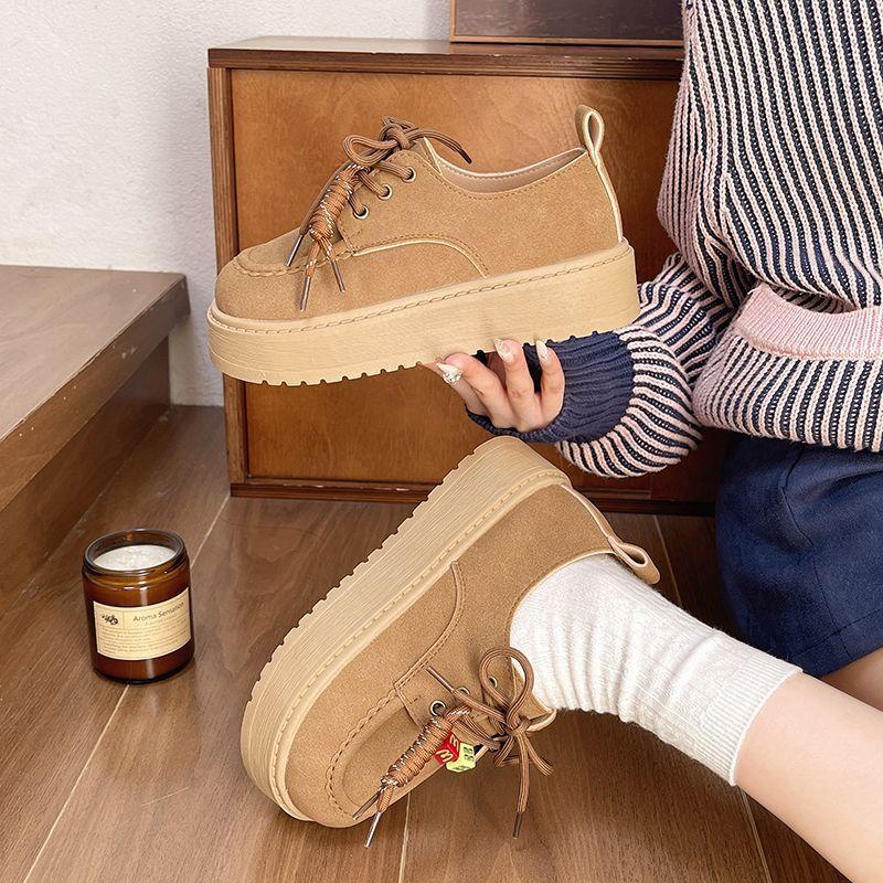 Muffin Platform Single Shoes Women's Fashion Versatile and Comfortable Super Fire Small Man Height Increase Soft Sole Single Shoes Women's New Mode