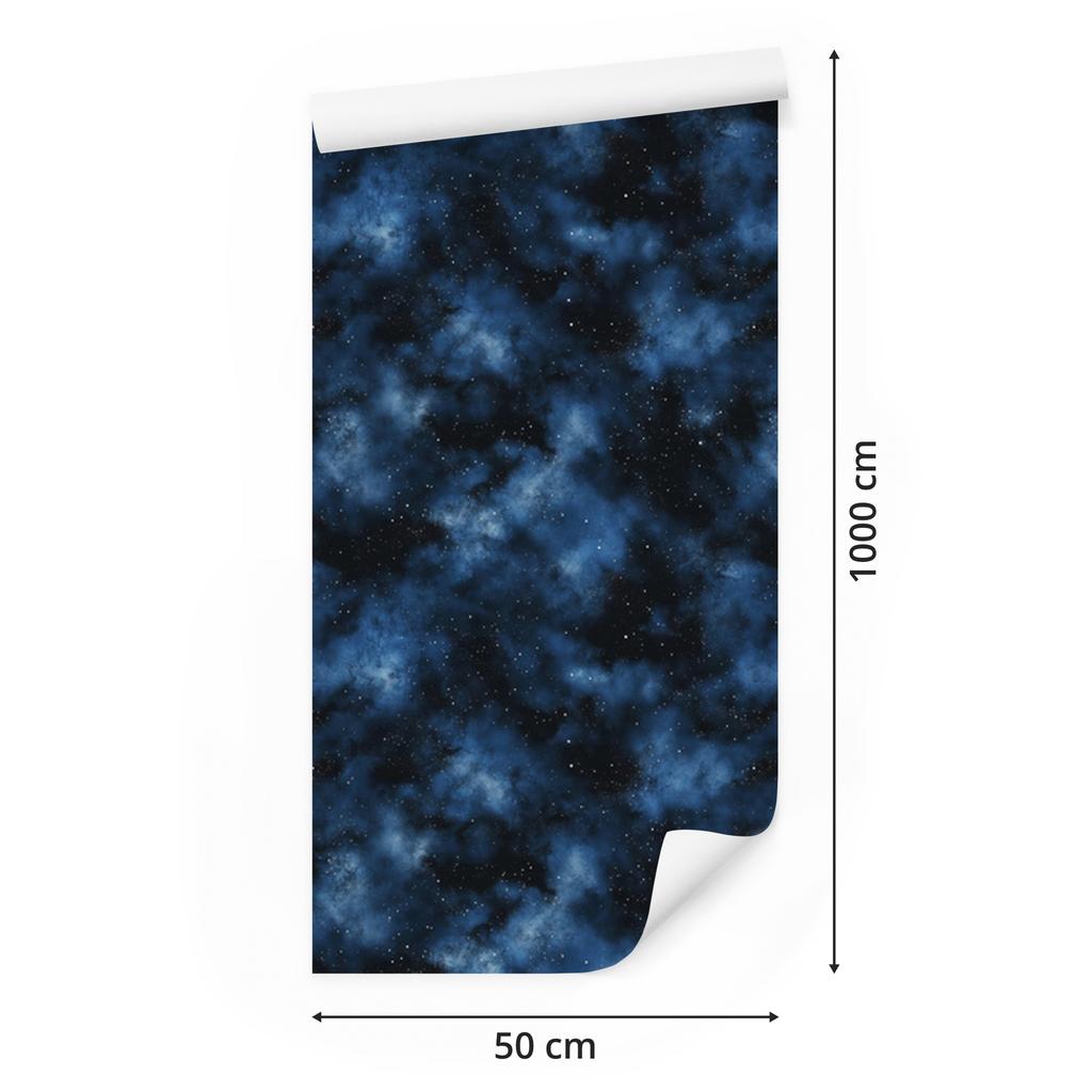 Watercolor Galaxy Navy Blue Wallpaper for Living Room and Bedroom 50x1000