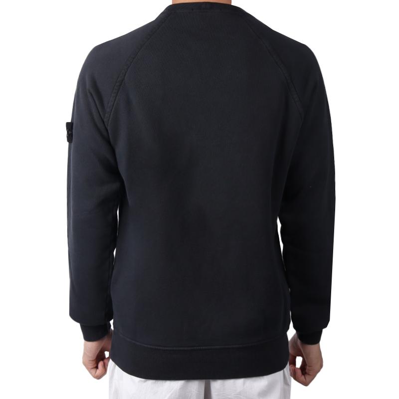 STONE ISLAND Свитшот с логотипом, круглый вырез, свободный крой, длинный рукав, детский свитшот, черный, 791662141-V0129