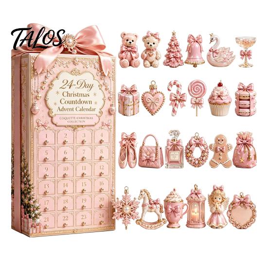 Christmas Advent Calendar 2024 2026 Nutcracker Calendar, 24-Day Acrylic Ornament Set with Classic Festive Decoration for Home Soldier Figures,