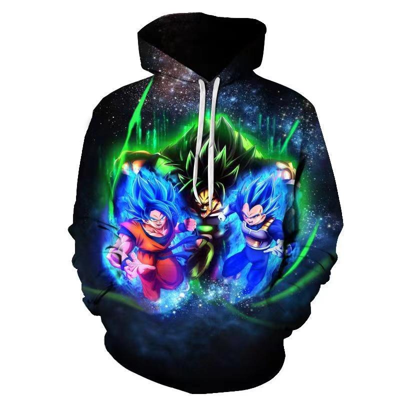 Glow Power Series Print Hoodie, Multiple Energetic Warrior and Bright Aura Graphics Full Graphic Loose Pullover, Great for Fantasy Cosplay Outings