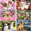 DIY 5D Алмазная картина Собака и; Цветочная Алмазная Вышивка Полный Круглый Дрель Животных Мозаика Горный Хрусталь Вышивка Крестом Домашний Декор Подарок