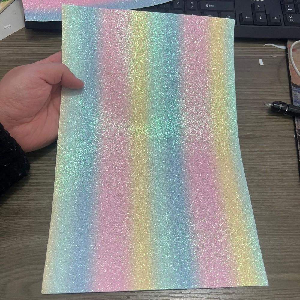 5/10Pcs Non Stick Rainbow Glitter Baking Cloth Shining Heat Resistant Ironing Sheets Fusion Beading