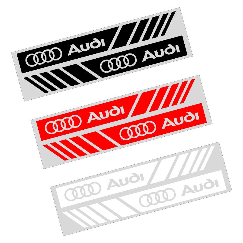 2pcs Emblems Car Stripe Racing Strips Rear View Mirror 3D Stickers For Audi B8 B7 B5 B6 B9 8P A1 A3 A4 A5 A7 A8 Q3 Q5 Q7 Q2