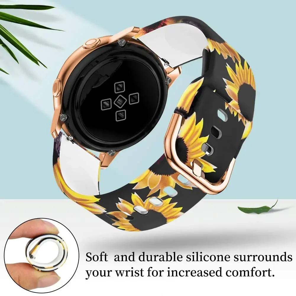 Ремешок с леопардовым принтом 18 мм/20 мм/22 мм для Samsung Galaxy watch7/FE/6/5/4/5Pro 45 мм 44 мм 40 мм Силиконовый браслет для Huawei Watch GT6 5 4 3 41/46 мм Ремешок