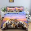 3D Tiger Duvet Cover Soft Comforter Cover Animal Bedding Set Tiger Pattern Quilt Cover For Bedroom Decor 2/3Pcs King Queen Size