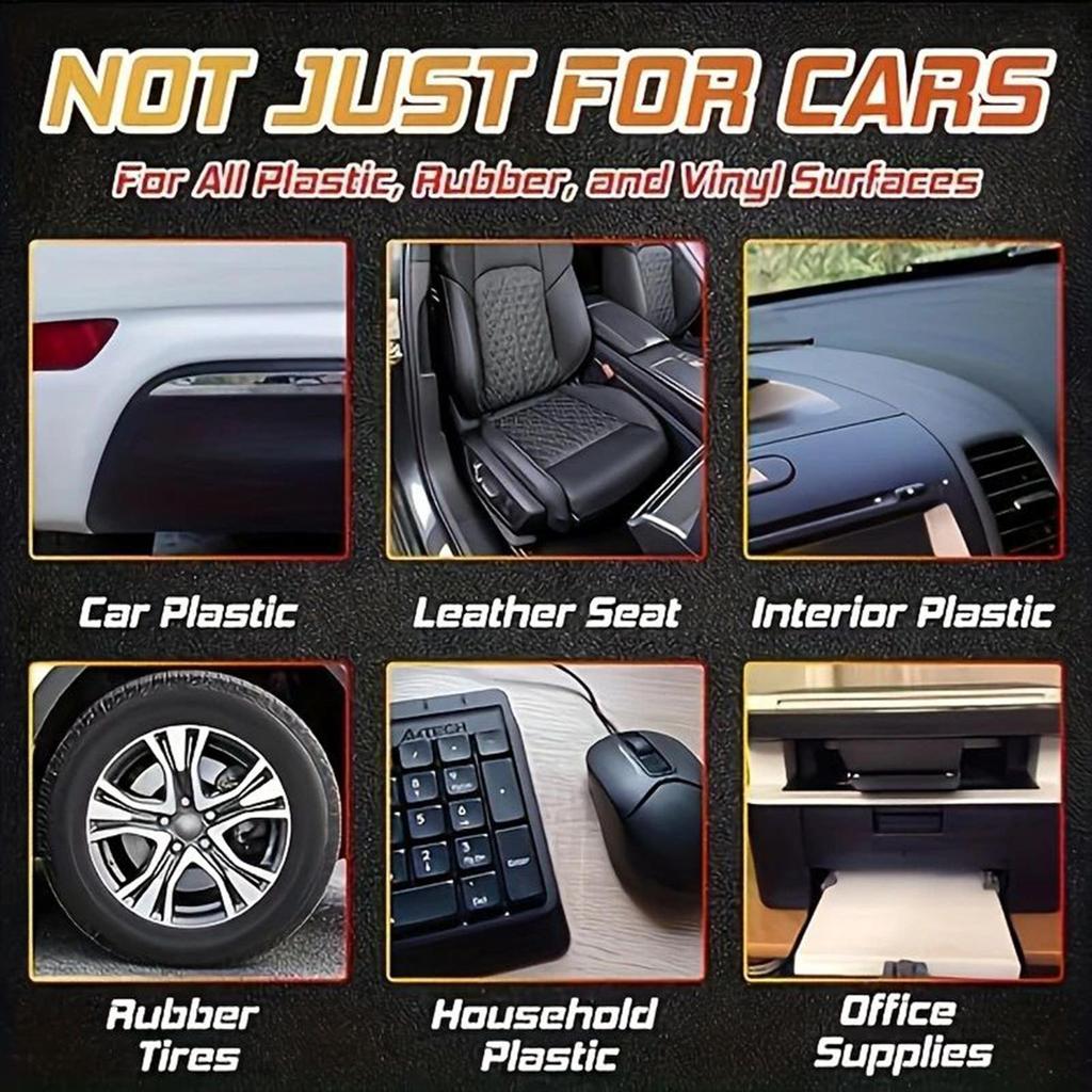 Car Black Trim Restorer Car Interior Restorer 100ML Anti-UV Quick-Drying Rubber Repair Wax Fade-Resistant Renovation Solution