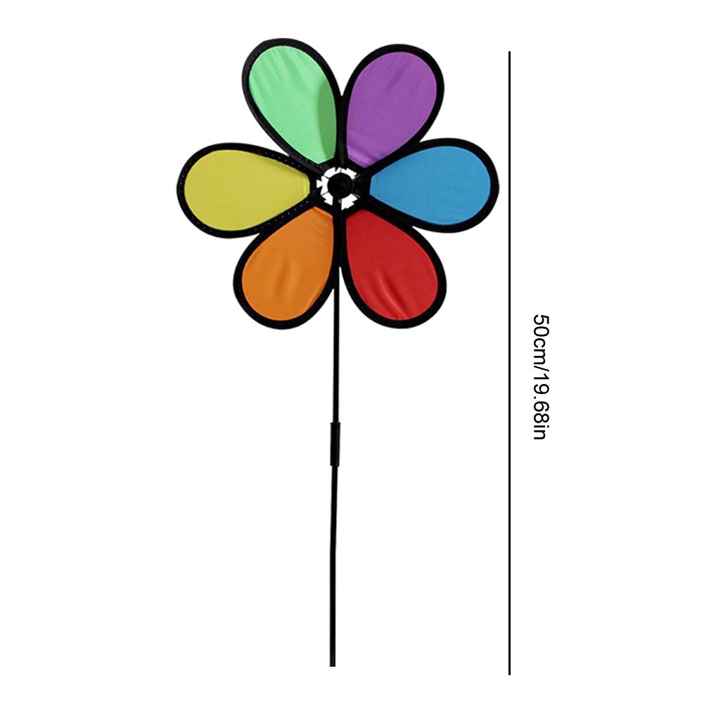 6pc Flower Wind Spinner Garden Yard Decoration 52cm Colorful Lawn Pinwheel Garden Windmill Standing Pinwheel Wind Stakes Spinner
