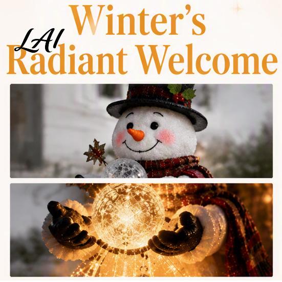 Winter Garden Pathway Illumination Solar Snowman Light with Flowing Snowflakes LED Christmas Waterfall Theme Yard Art Lighting Star Weatherproof