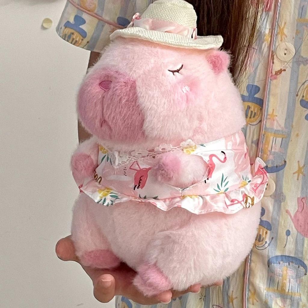 New 21cm Capybara Plush Toy Simulation Capibara Anime Fluffty Toy Cute Animals Beach Style Stuffed Doll Christmas Gifts for Kids