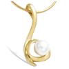 [H5540] - Позолоченный кулон «Перла» белое золото - 30x10 мм