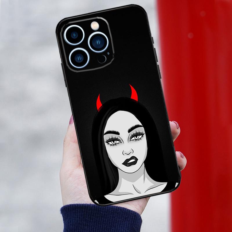 Чехол для телефона 'Дьявол Ангел' для iPhone 16 Pro 15 Pro 12 13 Mini 11 14 Pro Max XR 16 15 Plus 16e Чехол Coque
