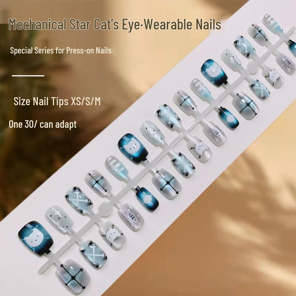 Spring Collection Cat Eye High-End Wearable Nails - Pre-Finished, Stylish Fake Nails (Styles 363-460)