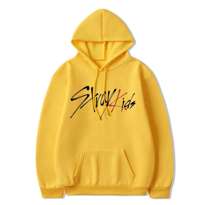 Худи K-pop Stray Kids Унисекс Оверсайз Толстовка на флисе с карманом Уличный стиль Повседневный Свитшот с длинным рукавом