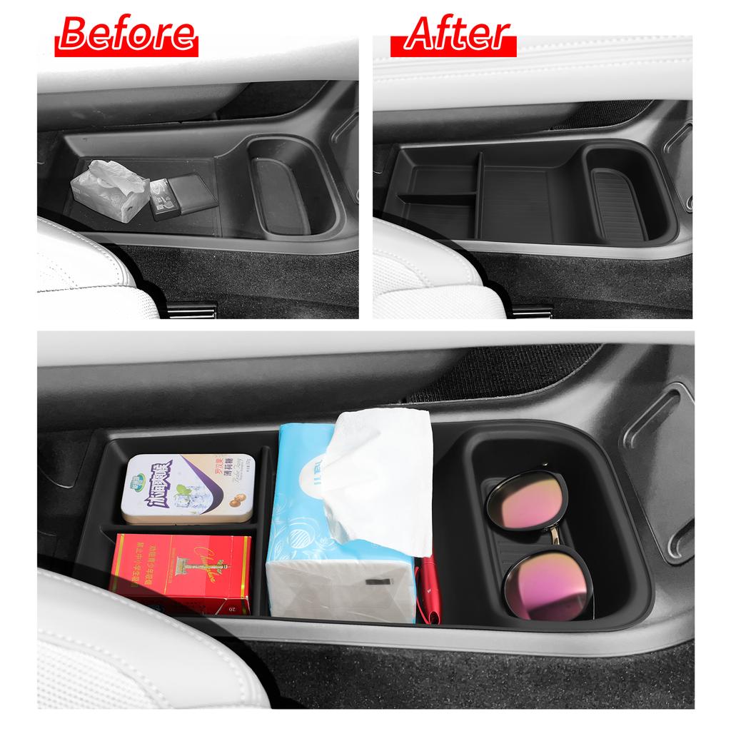 Для Polestar 4 2025 2025 Коробка для хранения в автомобиле Аксессуары для интерьера Центральная консоль Нижний слой Органайзер-лоток для хранения Наведение порядка Черный