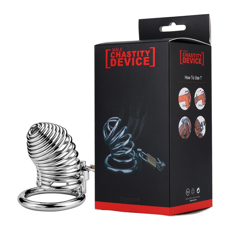 Men's Stainless Steel Male Chastity Cage Sexual Product for Penis Lock