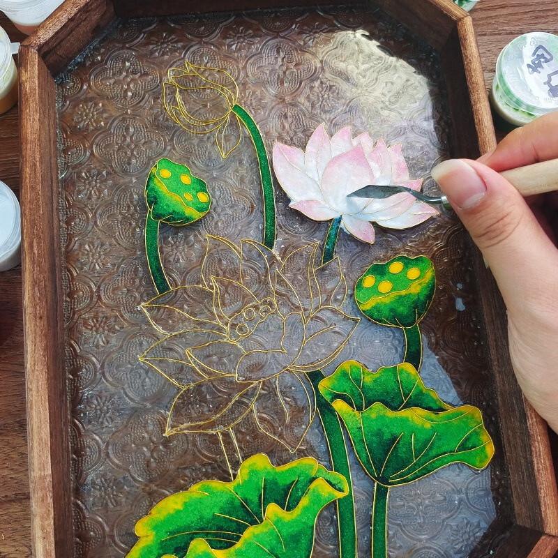 Набор для творчества B.Y.K Эмаль перегородчатая Живопись Поднос для чая