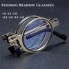 Anti Blue Light Portable Folding Reading Glasses for Men Metal Round Square Eyeglasses Men Presbyopia Gafas Diopter +1.0 TO +4.0