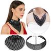 Sparkle Metallic Triangle Scarf, Adjustable Sequin Neck Bandana for Party