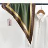 Korean design retro literary blue striped triangle scarf silk scarf summer thin scarf neck accessories small scarf