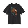 Magnolia Floral Skull Graphic Oversized T-Shirt Black Back Print