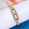 WWJ Изысканный золотой браслет с инкрустацией из тонкого циркония, европейская женская мода, аксессуары для банкета, помолвки и вечеринки