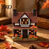 Small Nook Halloween Light Vintage Light-Up Pumpkins Cottage, Lighted Manor Figurine, Decor Indoor, Soft Glow Pumpkin Lamp Fall Spooky Table