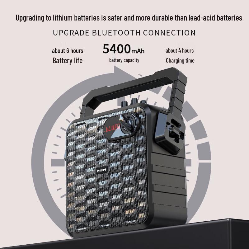 Philips SD60X Portable Outdoor Bluetooth Speaker with Wireless Microphone