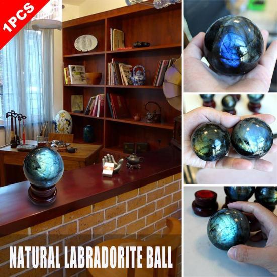 Natural Mineral Stone Labradorite Ball Sphere Home Table Ornament Collection