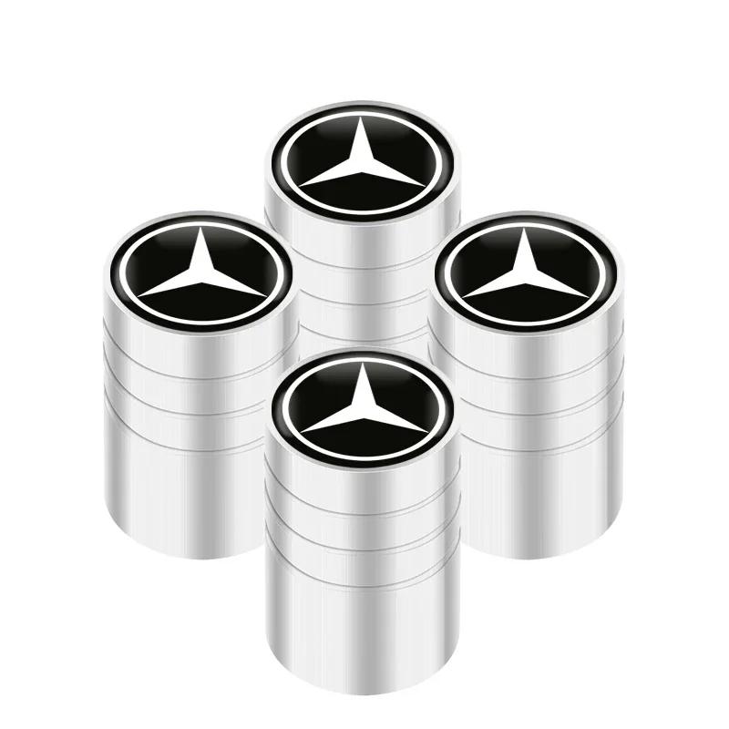 AABIC1 Car Tire Valve Stems Cap Knurling Style Tire Valve Cap Tire Wheel Stem Air Valve Cap For Mercedes Benz W211 W204 W210 CLA GLA1