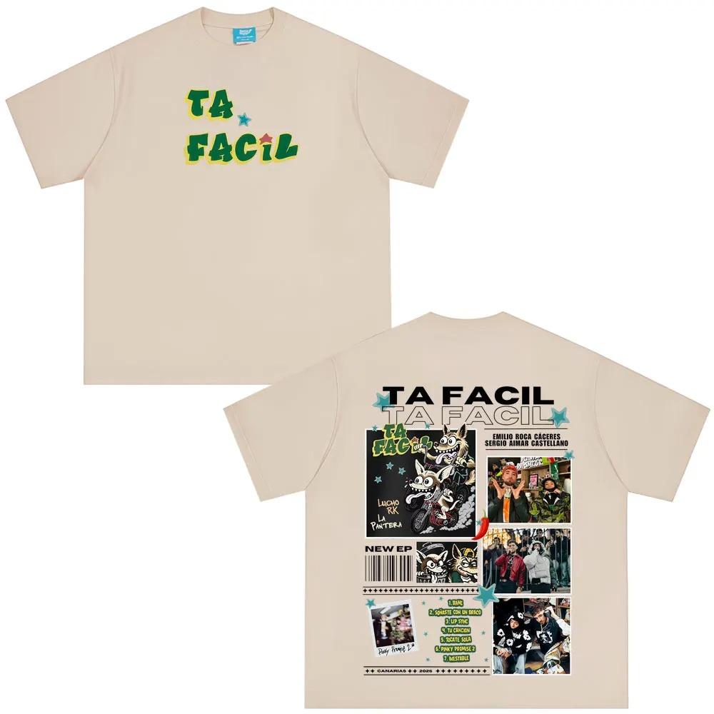 Ta Facil New Album 2026 La Panter Lucho Rk Fashion Print Tees Men Women Hiphop Tshirts Loose Casual Cotton Fashion Tshirts
