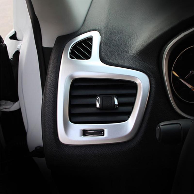 Для Jeep Compass 2017 2018 ABS Chrome Автомобильный внутренний кондиционер Вентиляционная крышка Накладка Декоративная рамка на выходе Авто