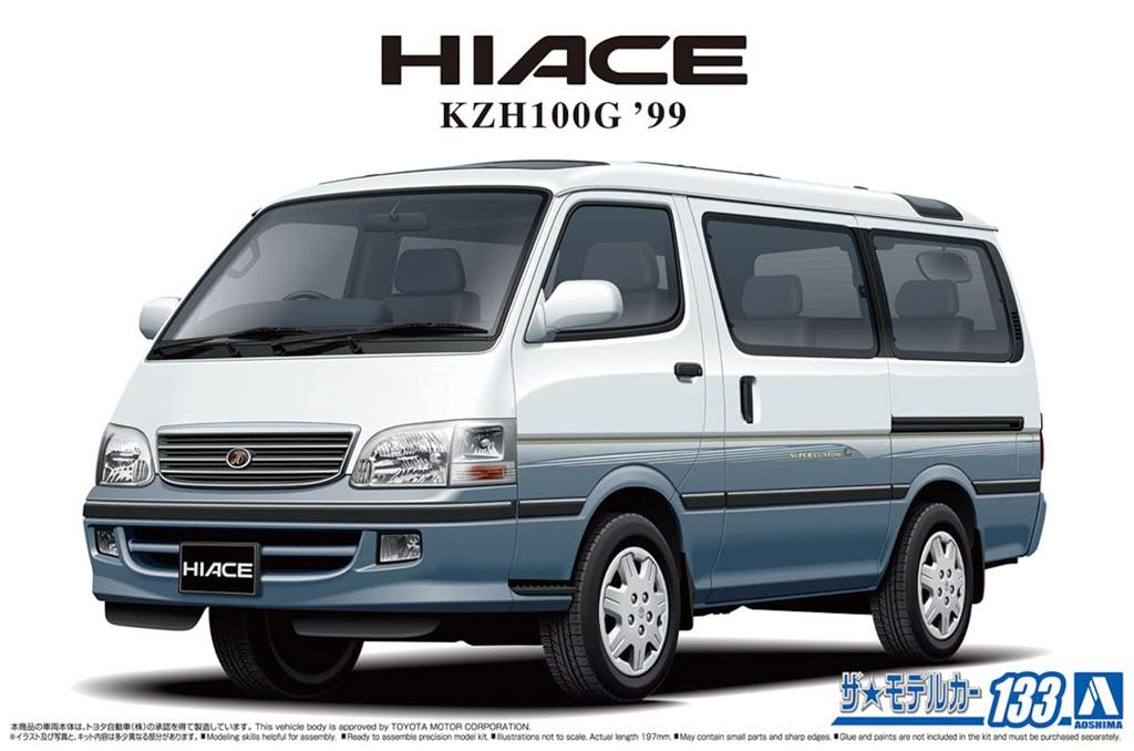 Aoshima Bunka Kyozai Серия моделей автомобилей 133 Toyota KZH100G Hiace Super Custom G 1999 Пластиковый модельный набор ООО. (АОСИМА) 1/24 Нет.