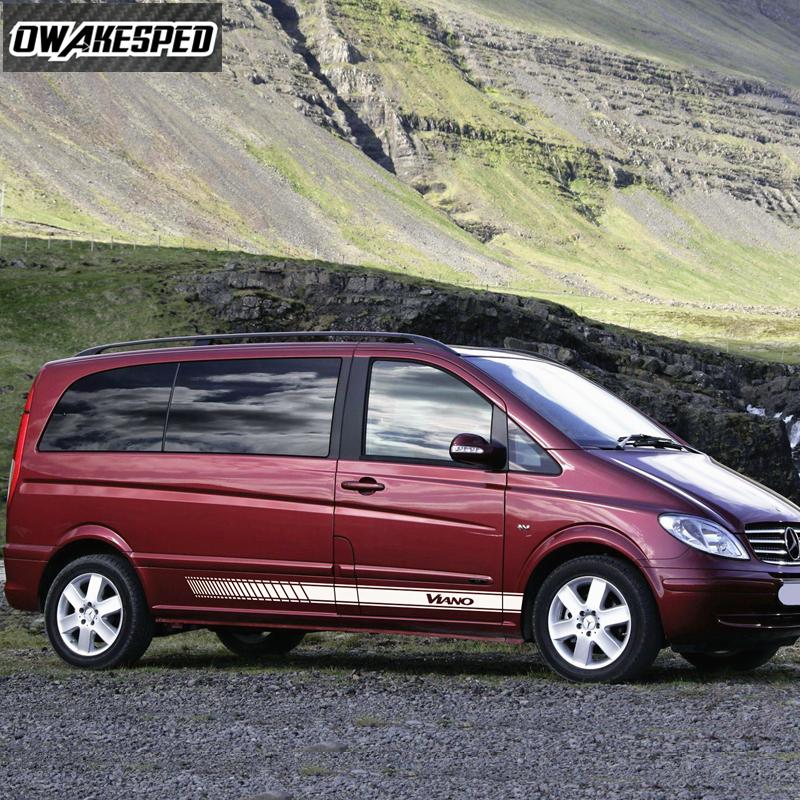 2 шт., виниловая наклейка с боковыми полосками для автомобиля для Mercedes Benz Viano, наклейки для декора кузова, двери, экстерьера