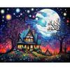 1 шт. Картина по номерам на холсте Деревня Ночь Картина по номерам Пейзаж Сделай сам Раскраска по номерам Взрослые Поделки Домашний Декор